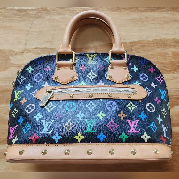 Louis Vuitton x Takashi Murakami Black Multicolor Mongram Alma - Picture 8 of 16